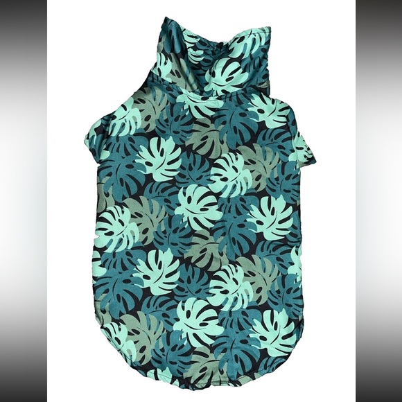 Other - Tropical Leaf Print Dog Shirt with Collar Medium NWOT